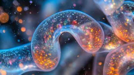 3D Illustration of a Colored Cloud of Bubbles.