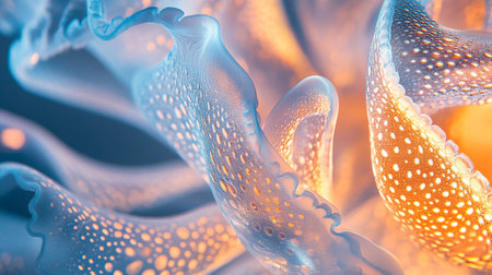 3d rendering of brain cell with glowing particles. Science and medical background.