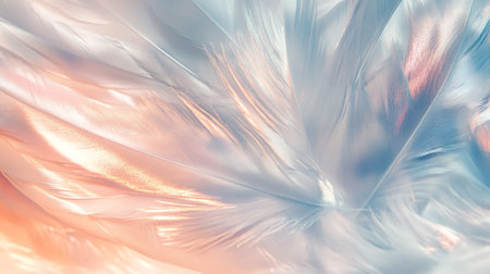 Beautiful abstract color white and pink feathers on white background and soft white feather texture on pink background, feather background, pink bannersの写真素材