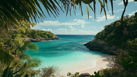 Tropical beach at Seychelles, Mahe island