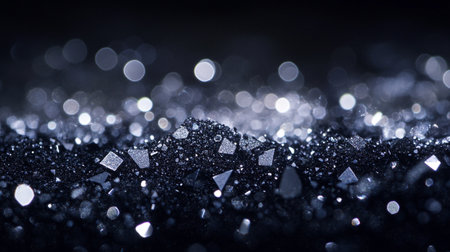 glitter vintage lights background. silver and black. de-focusedの写真素材