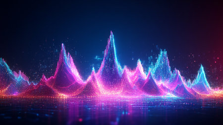 Futuristic technology wave background. 3d rendering, 3d illustration.の写真素材