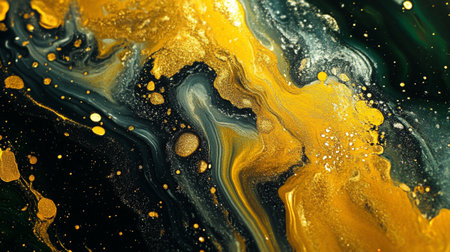 Marble abstract acrylic background. Marbling artwork texture. Agate ripple pattern. Gold powder.の写真素材