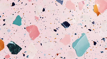 Terrazzo modern abstract pattern. Pink and blue marble textured background.の写真素材