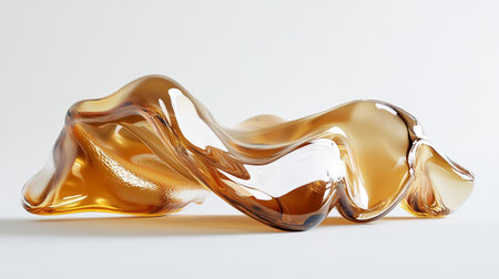 Liquid gold on a white background. 3d rendering, 3d illustration.