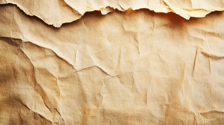 Old crumpled brown paper texture background. Copy space for designの写真素材