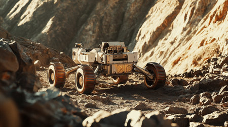 3D CG rendering of a rover in the desert. 3D illustration.の写真素材