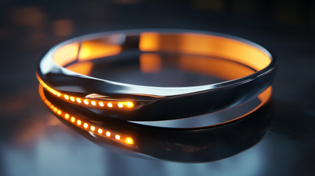 Luminous bracelet on a black background. 3d rendering.