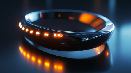 Futuristic smart watch with led lights. 3D rendering.の写真素材