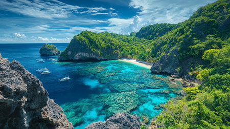 Panoramic view of Phi Phi island, Krabi, Thailandの写真素材