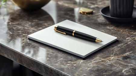 Blank notepad with penle table, 3d renderingの写真素材