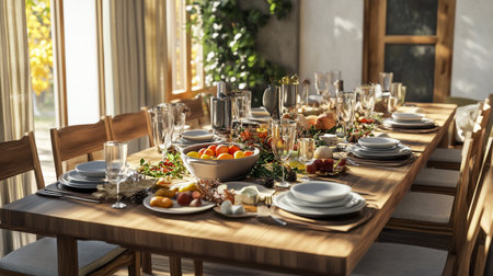 Elegant table setting for wedding or another catered event dinnerの写真素材