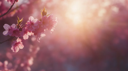 Beautiful cherry blossom sakura in spring time with soft focus