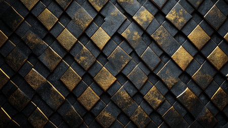 abstract background with golden and black metal texture. 3d illustration.