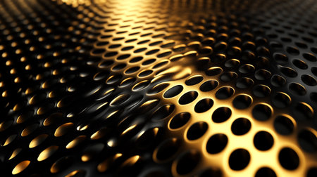 3d rendering of abstract metallic background. Reflective surface pattern.の写真素材