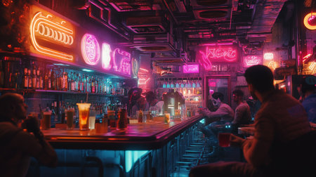 Nightlife at night in Kuala Lumpur, Malaysia.の写真素材