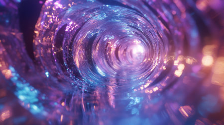 abstract background with blue and purple lights. 3d render illustrationの写真素材