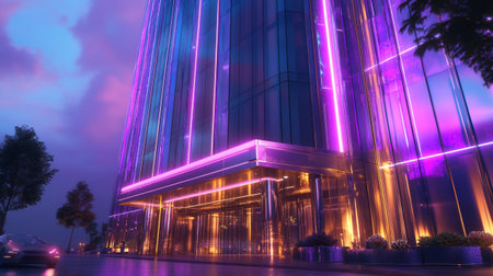 night scene of modern building in shanghai,china.の写真素材