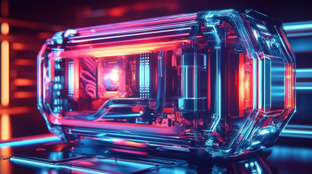 3D rendering. Futuristic glowing background. Sci-fi style.