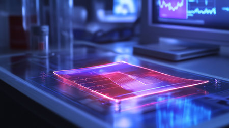 3D rendering of a computer table.
