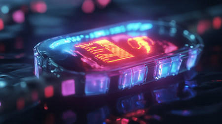 Close up of a smartwatch with led display. 3d rendering