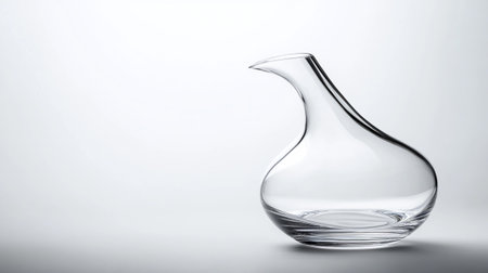 Empty glass decanter on a white background with copy space.の写真素材
