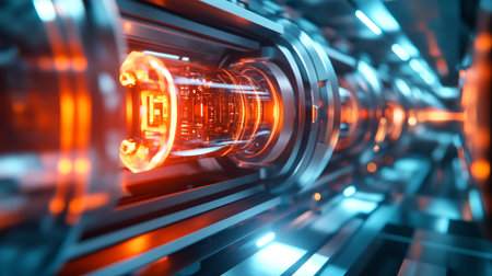 3d rendering of abstract technology concept background with glowing neon lights.