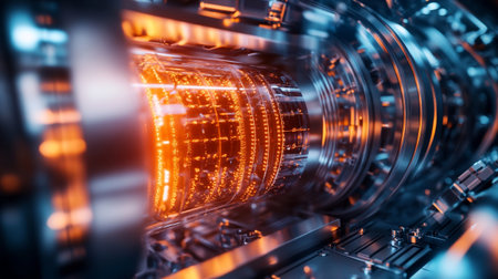 3d rendering of a close-up of a large data center server