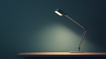 Table lamp on a wooden table. 3d rendering. Mock up.