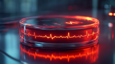 Red electrocardiogram on a black background. 3d rendering