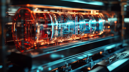 Close-up of modern technology equipment. 3d rendering toned imageの写真素材