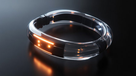 Neon ring. 3D rendering. Glowing ring on a black background.