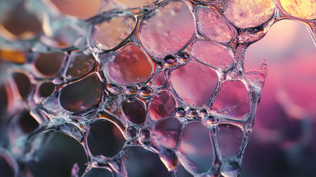 Macro of water bubbles in the form of heart. Abstract background.
