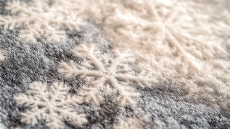 Close up of snowflakes on a fur coat, winter background