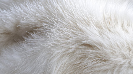 Close-up of white fur texture as background. Shallow depth of field.