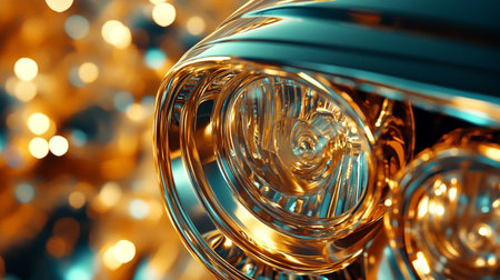 Car headlight abstract background. 3d rendering toned image.の写真素材