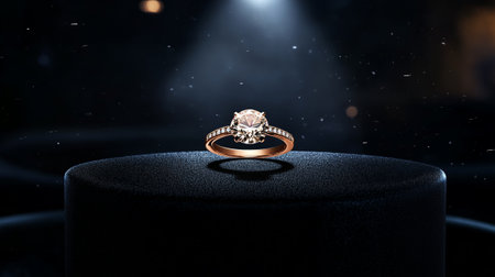 Wedding rings on a dark background. Jewelry background.の写真素材