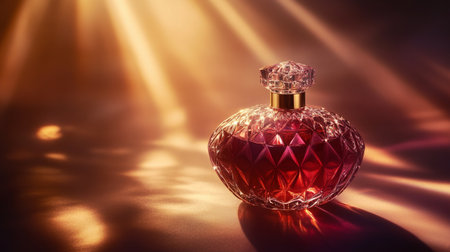 Bottle of perfume on a dark background. 3D illustration.の写真素材