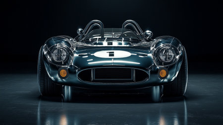 3D rendering of a brand-less generic concept car in studio environment