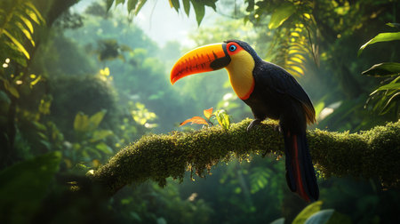 Toucan in the rainforest of Costa Rica, Central Americaの写真素材