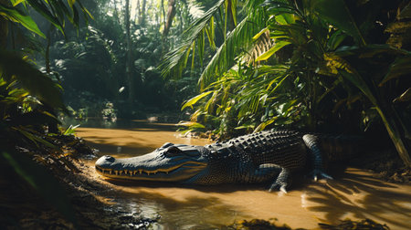 Crocodile in the rainforest. Crocodile in the rainforest.の写真素材