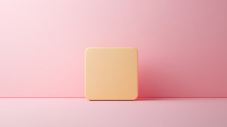 Blank square podium on pink background. 3d render illustration.の写真素材