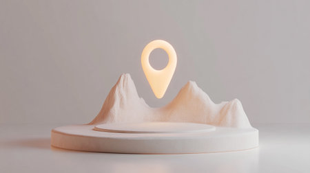 Mockup scene with geolocation pin. 3d rendering