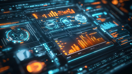Futuristic HUD interface. Abstract technology background. 3D rendering