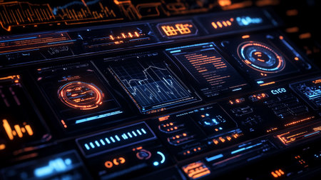 Futuristic HUD interface. Futuristic technology interface. 3d renderingの写真素材