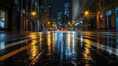 Manhattan street at night.の写真素材