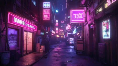 Narrow street at night in Chengdu, Sichuan Province, China