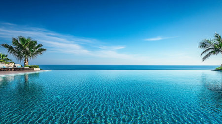 Beautiful luxury swimming pool in hotel resort - Boost up color Processingの写真素材