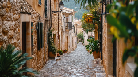 Street in the old town of Rethymno, Crete, Greeceの写真素材