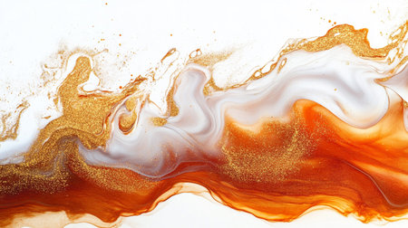 Marble abstract acrylic background. Marbling artwork texture. Agate ripple pattern. Gold powder.